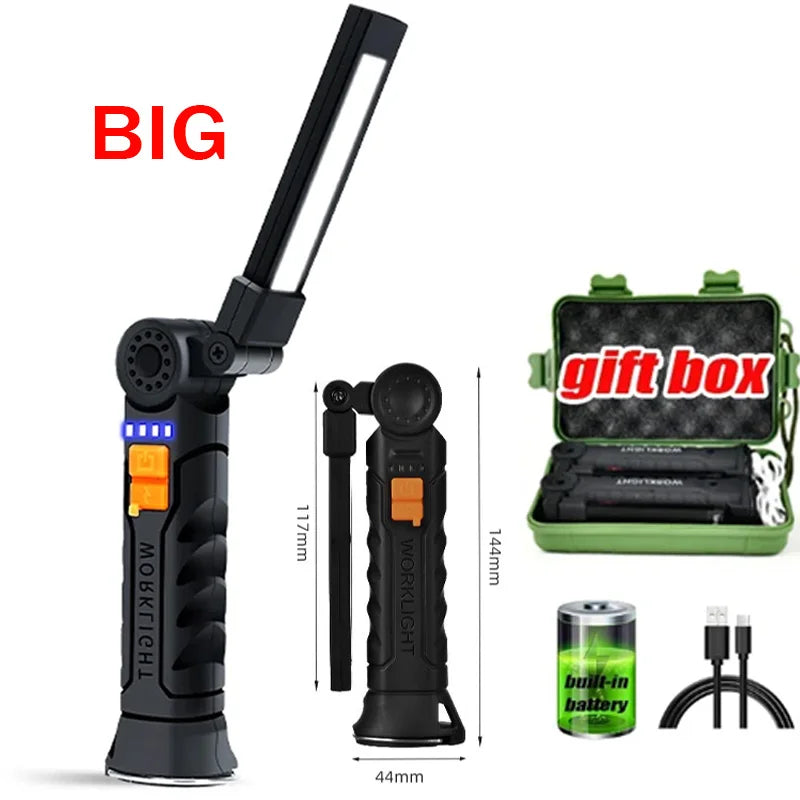 G51 Pro™ – Lanterna LED Multifuncional Recarregável à Prova d’Água com Ímã Kits com 1, 2 ou 4 Lanternas + Box Organizadora